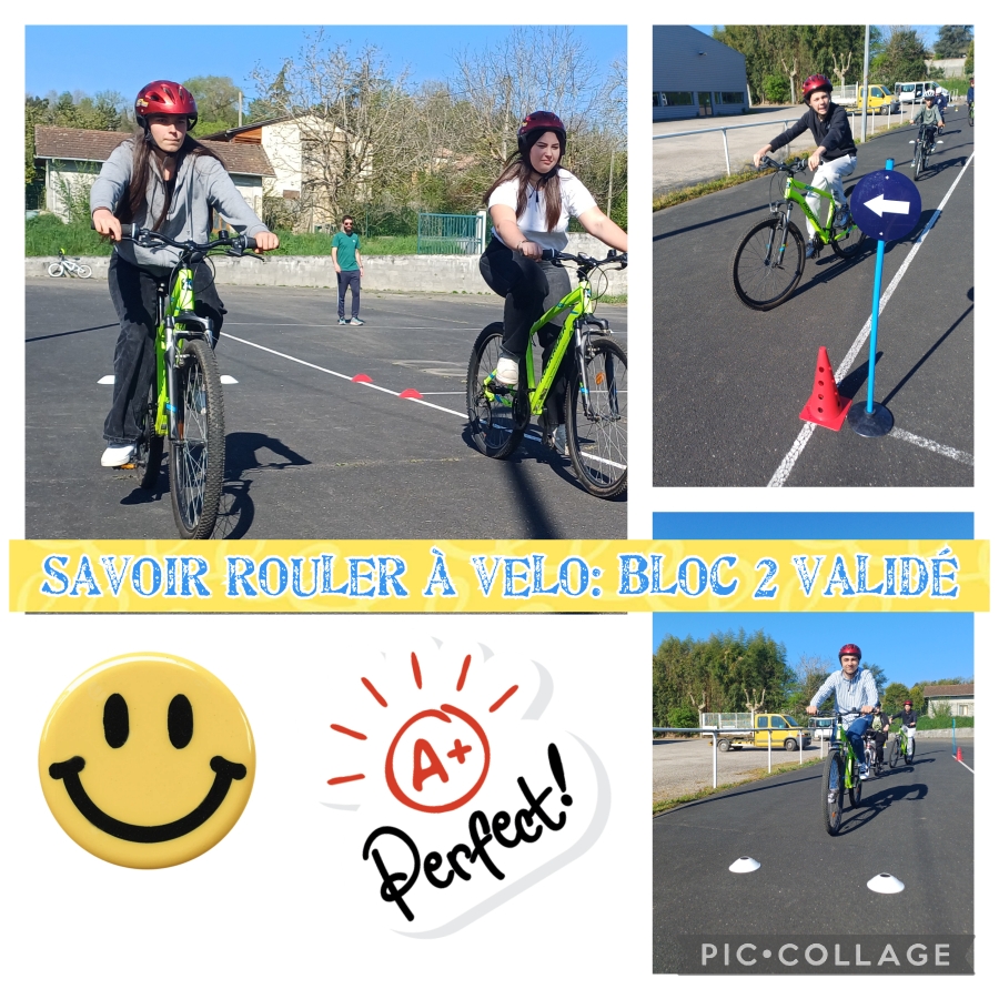 SAVOIR ROULER à VELO: BLOC 2 validé