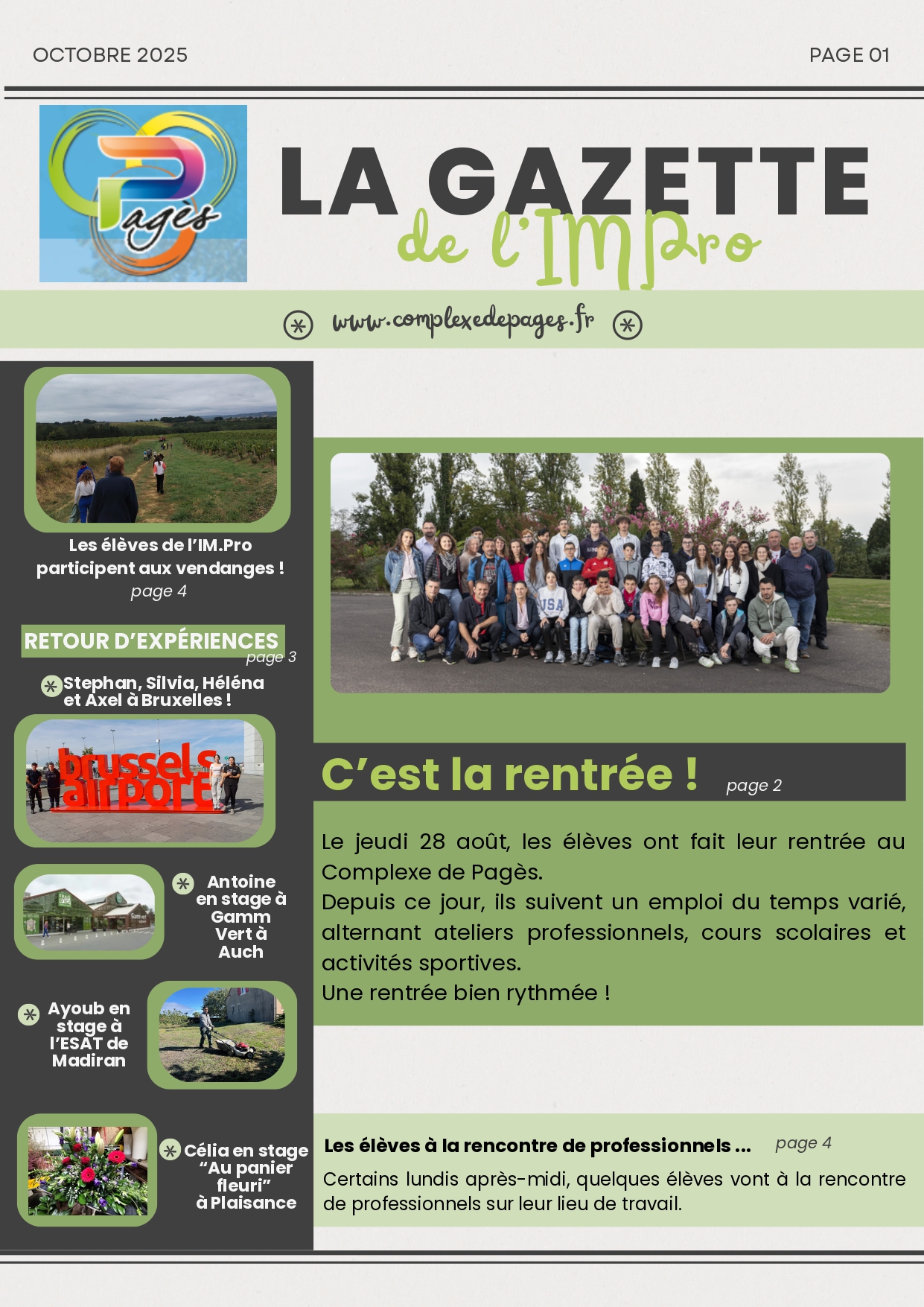 La 1ère Gazette de l’IMPro – Octobre 2025