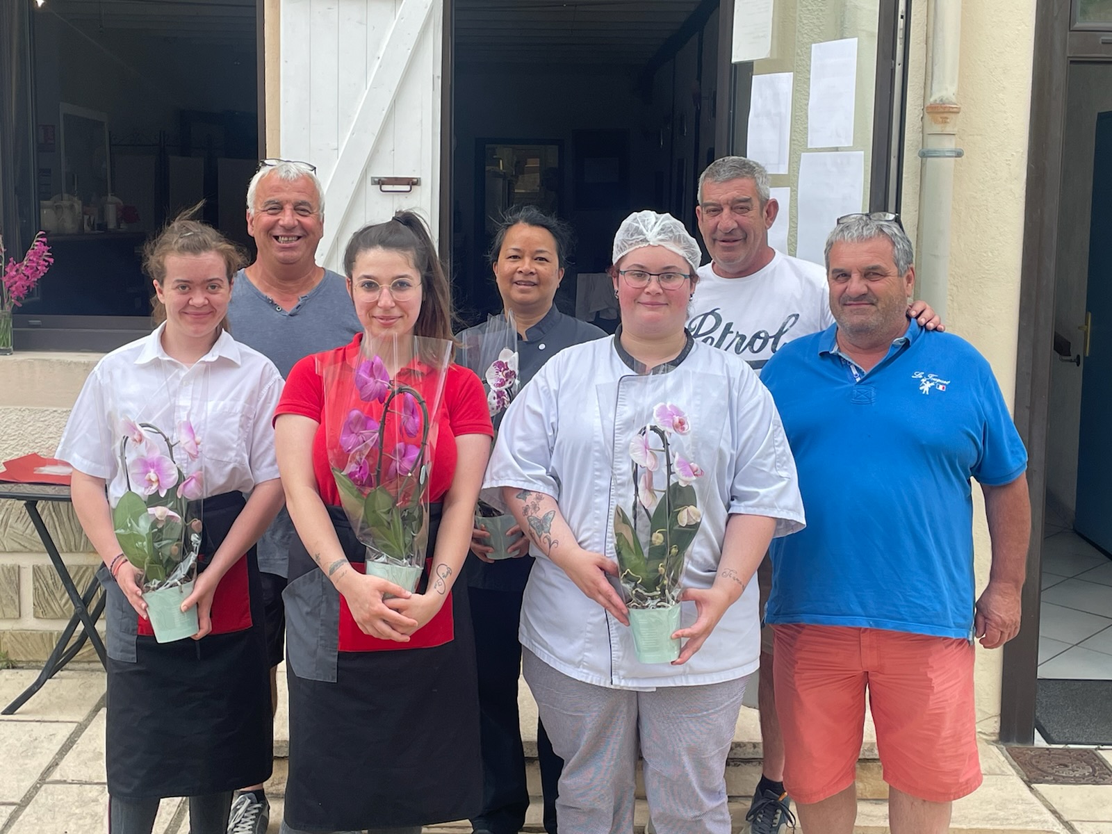 Des fleurs pour le personnel du restaurant